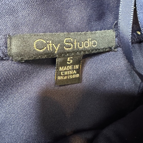 City Studio Navy Backless Bow A-Line Dress size 5 - Picture 11 of 12